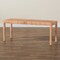 Baxton Studio Abelia Modern Bohemian Natural Rattan and Mahogany Wood Long Accent Bench 229-13148-ZORO - alternate 2